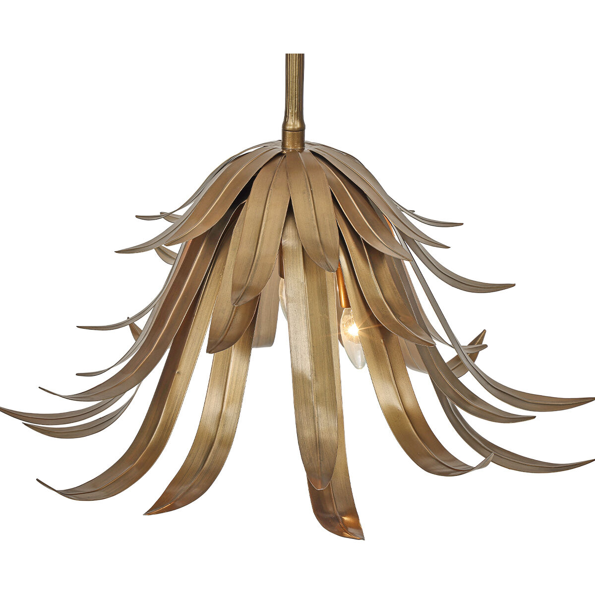 Kagra 3 Light 24 inch Brass Chandelier Ceiling Light