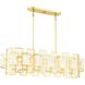 Portia 6 Light 42 inch Matte Black with True Gold Linear Chandelier Ceiling Light