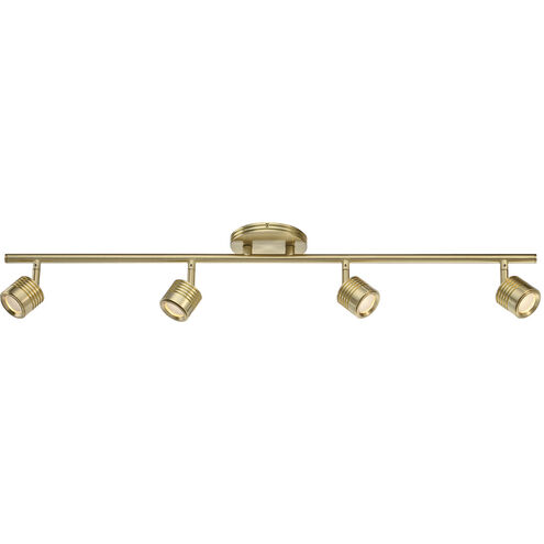 Vector 4 Light 120-240-277V Brushed Brass Track Lighting Ceiling Light, dweLED