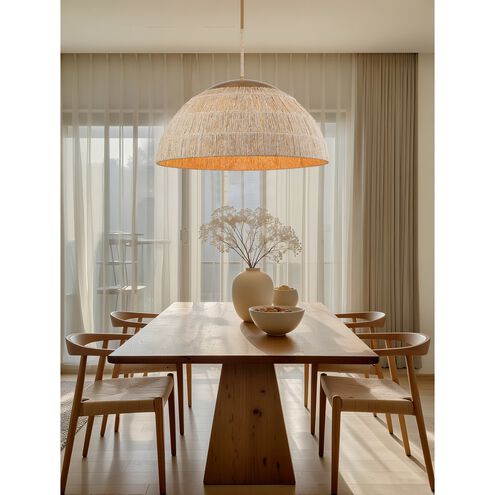 Copa 6 Light 36 inch Natural Brass Pendant Ceiling Light, Converts to Semi Flush