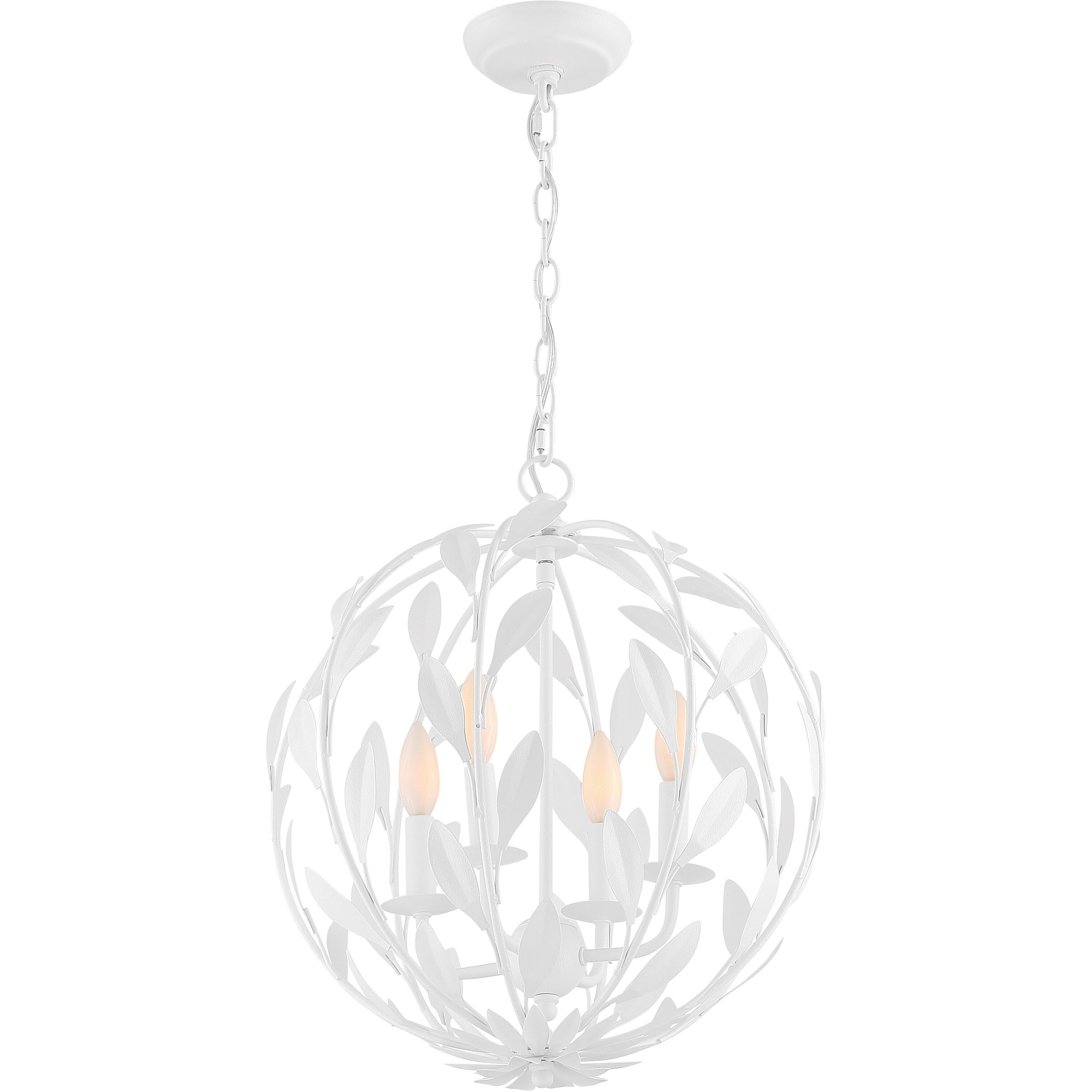 Broche 4 Light 16 inch Matte White Mini Chandelier Ceiling Light