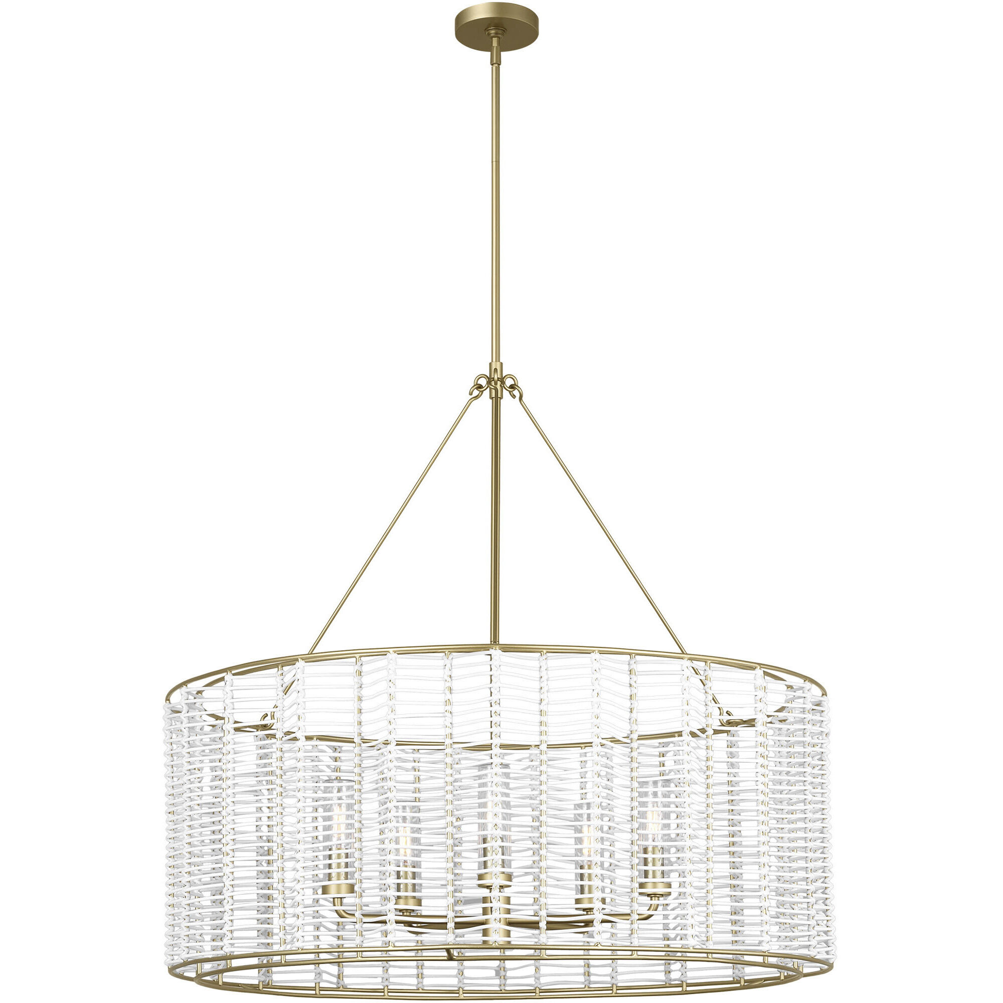 Thom Filicia Winslow 5 Light 35.75 inch Powder-Coated Brass Chandelier Ceiling Light