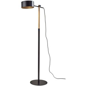 Dylan 55 inch 100.00 watt Natural Wood / Black Metal Floor Lamp Portable Light
