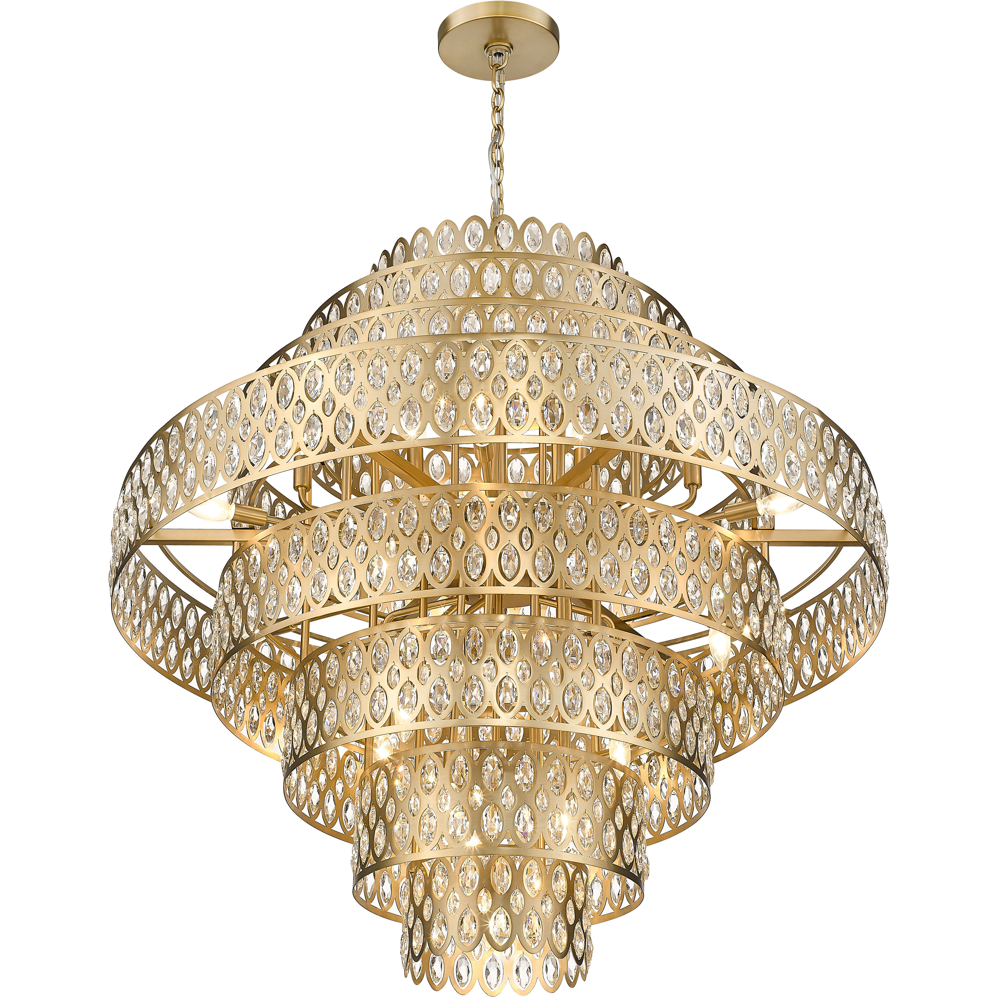 Dealey 25 Light 44.75 inch Heirloom Brass Chandelier Ceiling Light