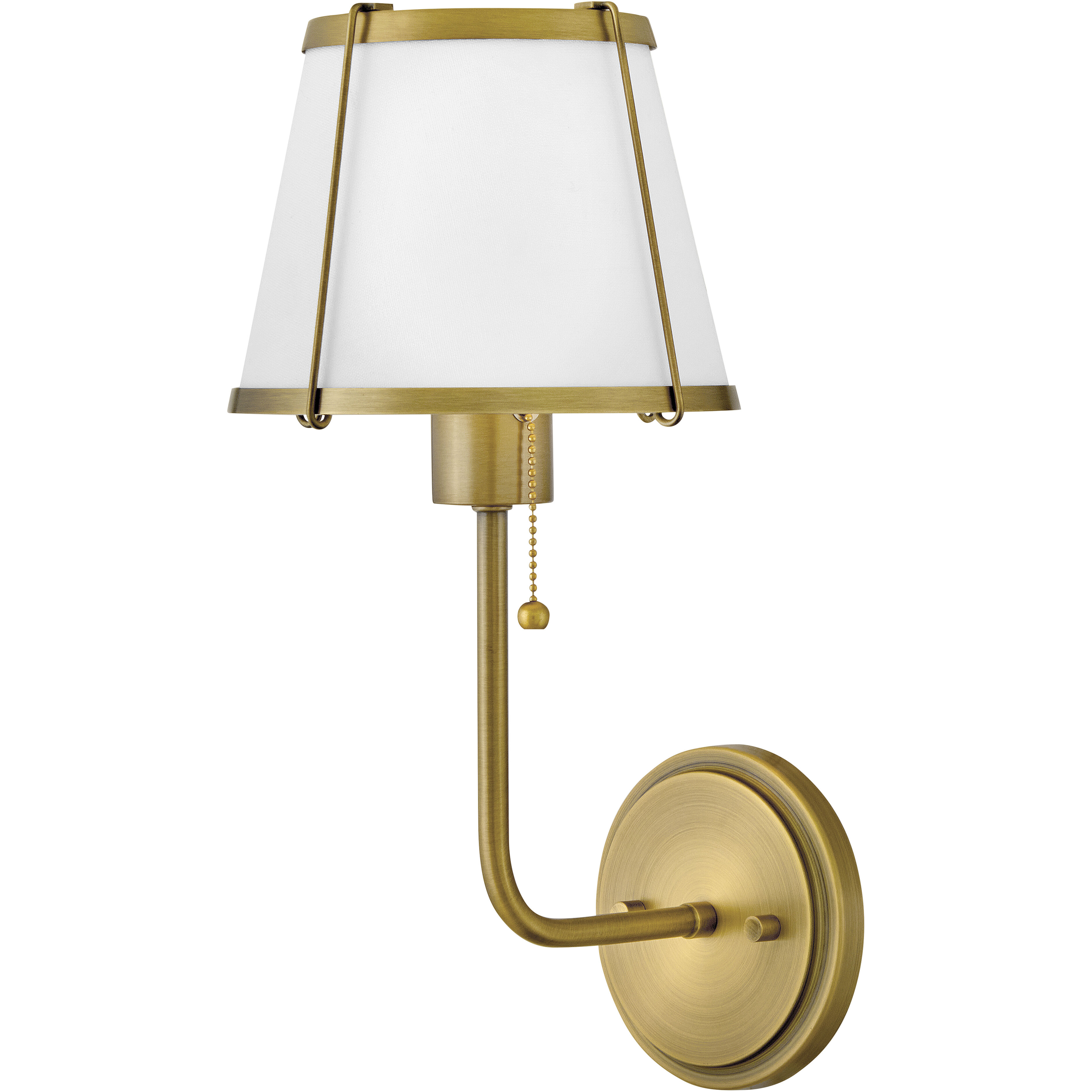 Clarke 1 Light 7.25 inch Lacquered Dark Brass Sconce Wall Light in Lacquered Dark Brass with Off White