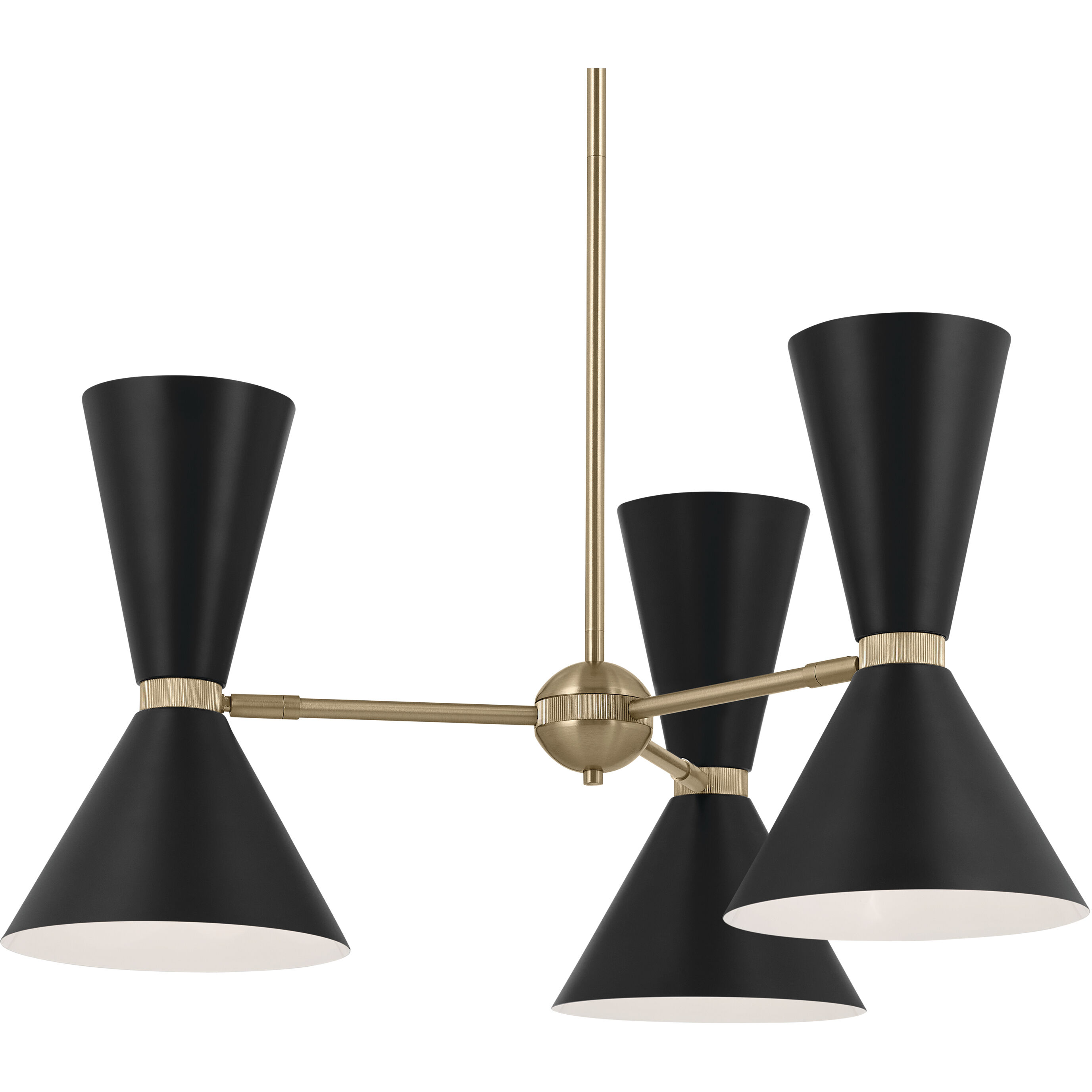 Phix LED 30.75 inch Champagne Bronze with Black Chandelier Ceiling Light