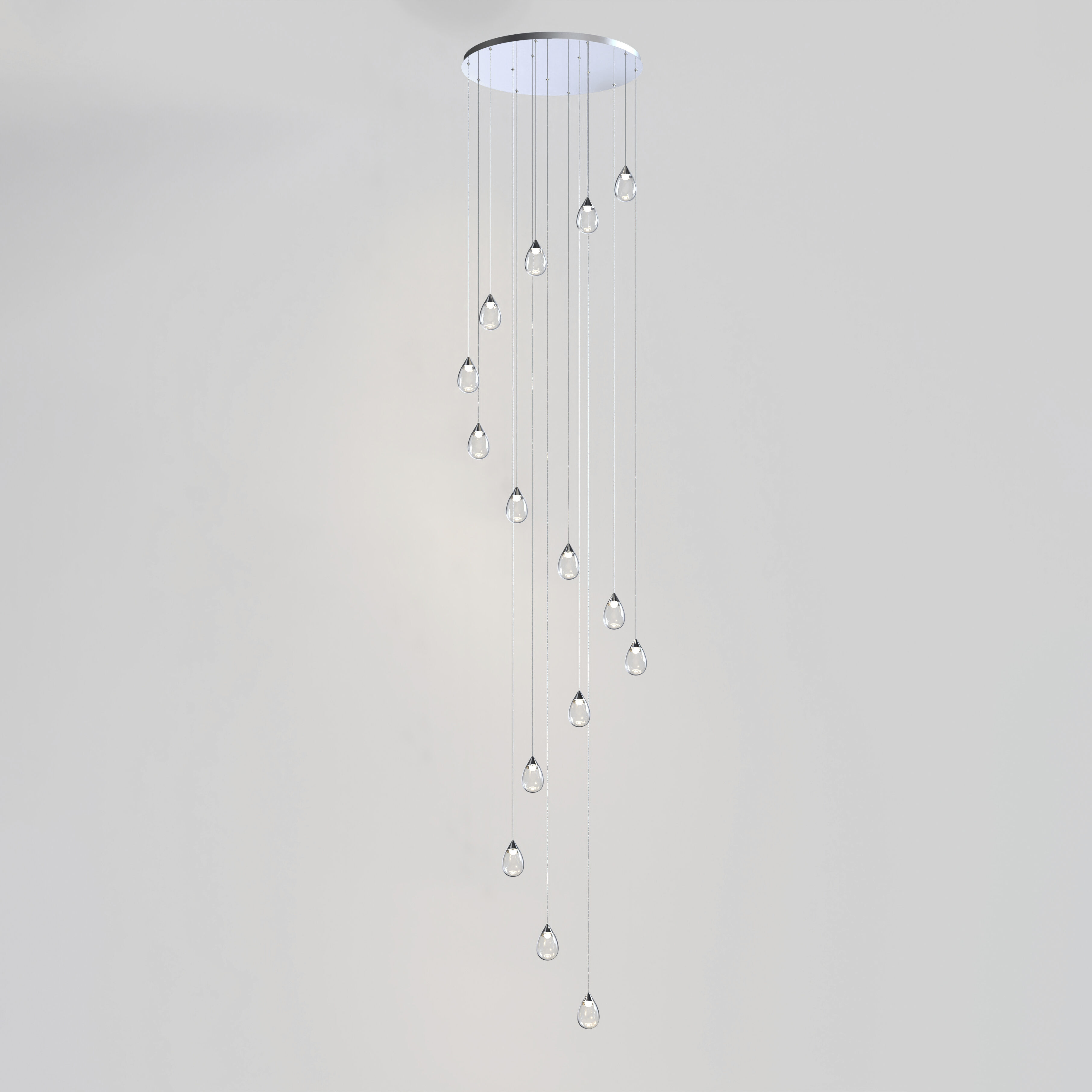 Dewdrop LED 33.75 inch Polished Chrome Multi-Light Pendant Ceiling Light