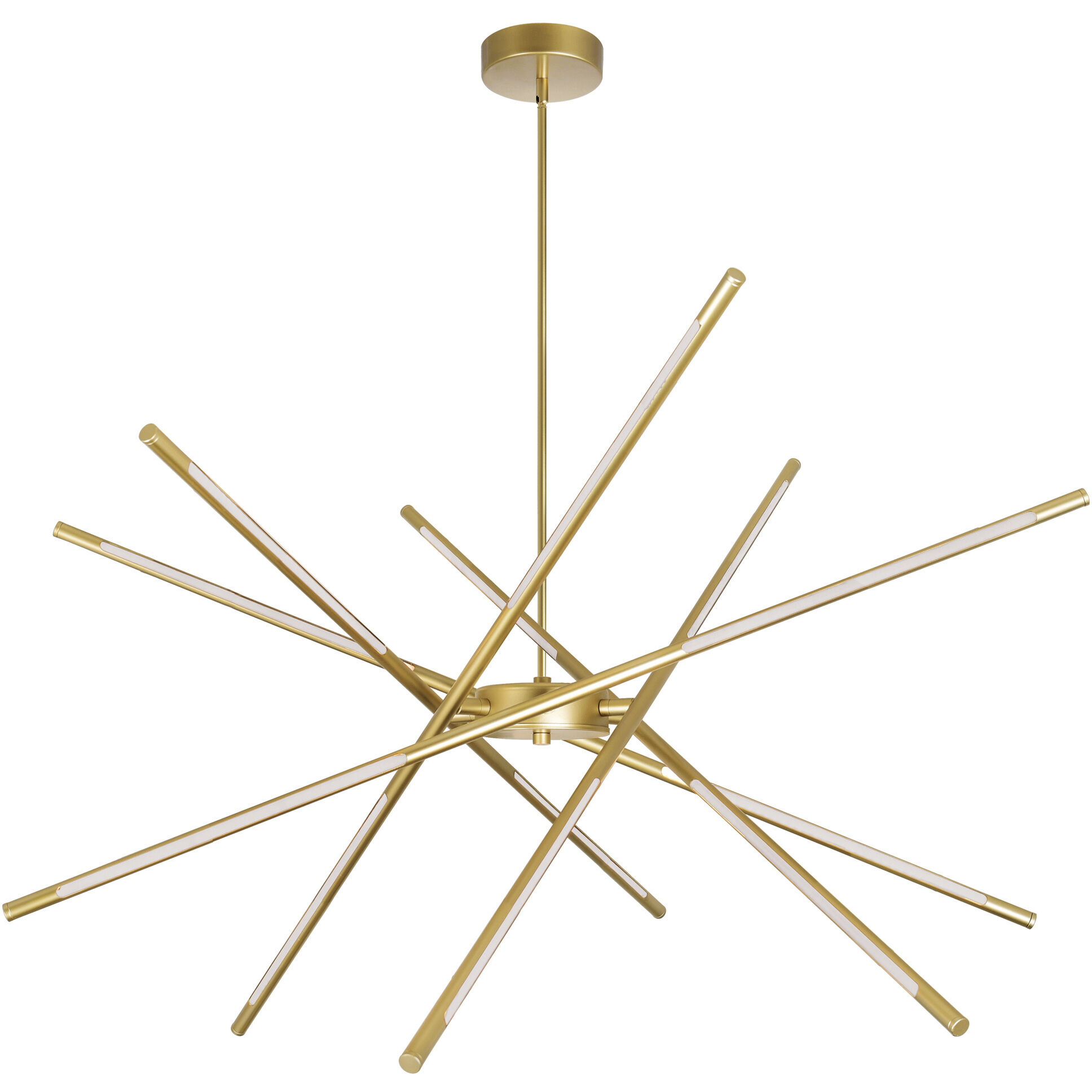 Oskil LED 43 inch Satin Gold Chandelier Ceiling Light