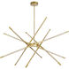 Oskil LED 43 inch Satin Gold Chandelier Ceiling Light