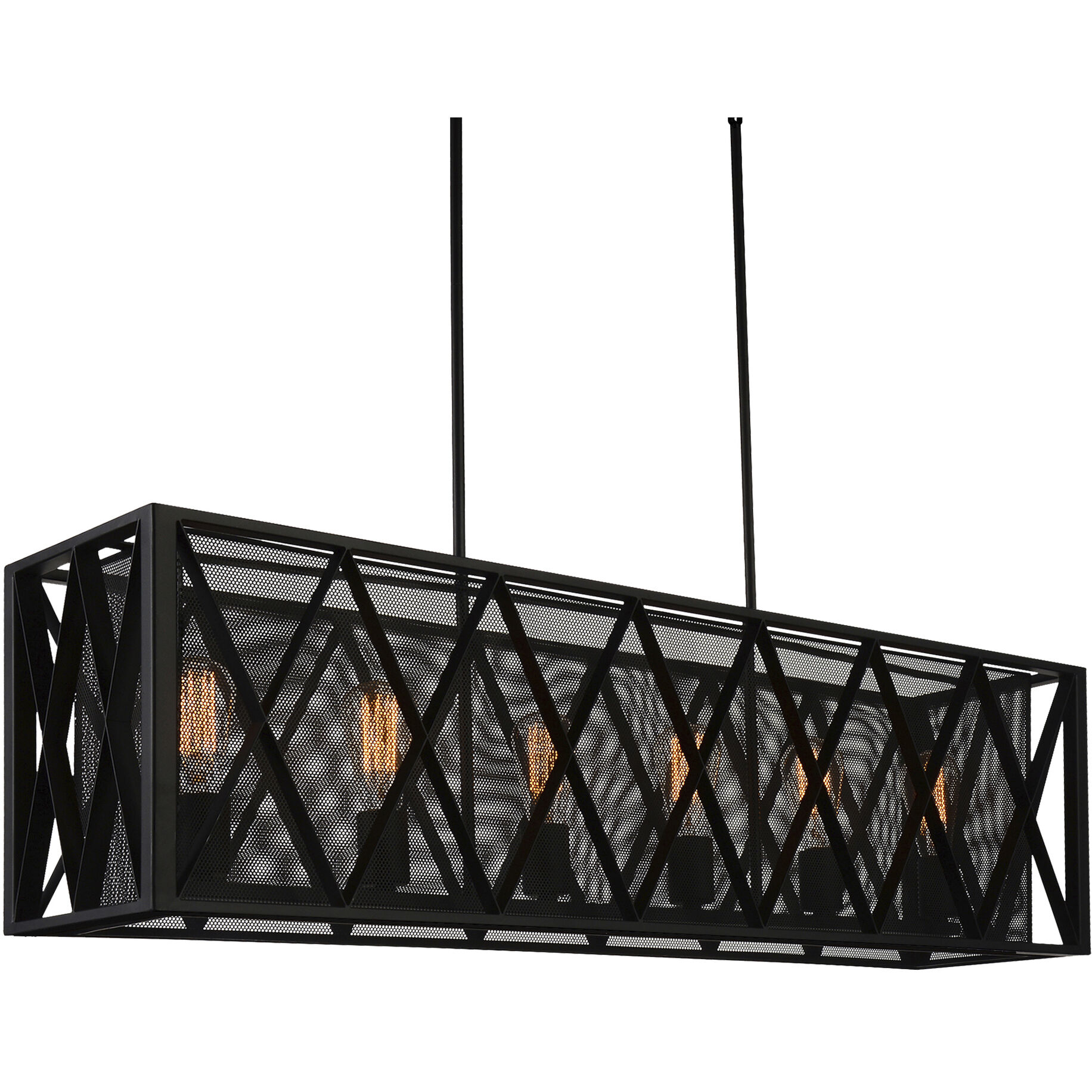 Tapedia 6 Light 41 inch Black Island/Pool Table Light Ceiling Light