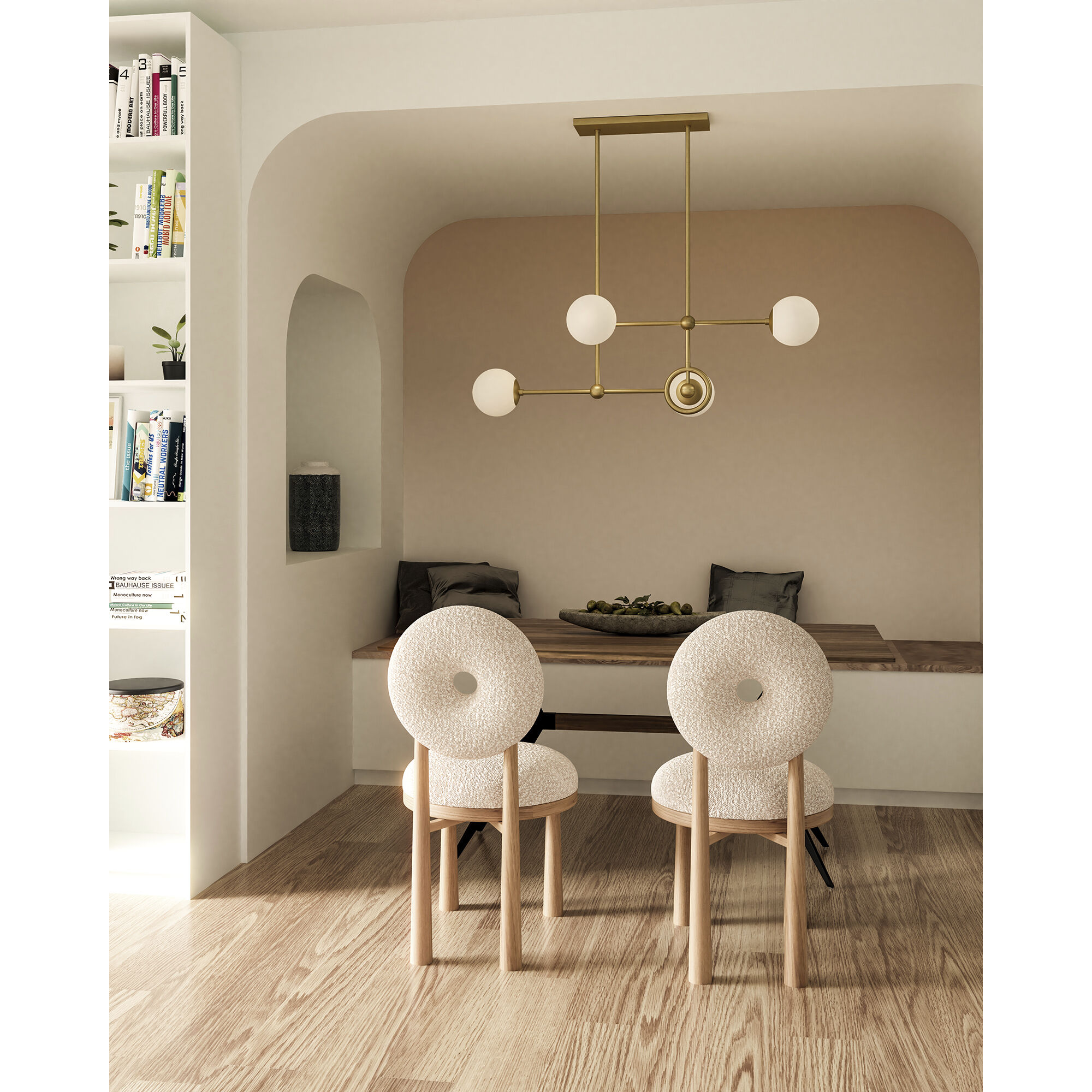 Alora Mood Fiore 4 Light 16.63 inch Brushed Gold/Glossy Opal Glass Chandelier Ceiling Light
