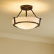 Hathaway 3 Light 16 inch Olde Bronze Indoor Semi-Flush Mount Ceiling Light in Etched White