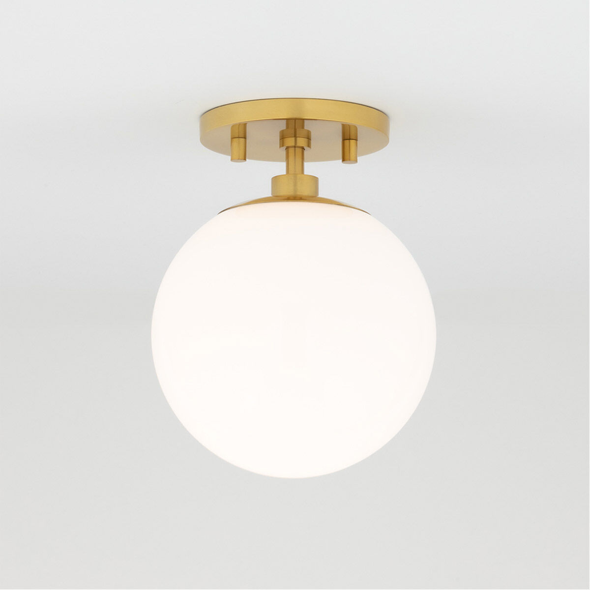 Stella 1 Light 7 inch Aged Brass Semi Flush Ceiling Light