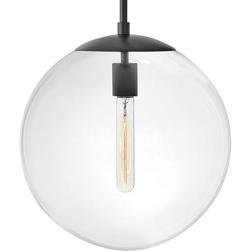 Warby 1 Light 13.5 inch Black Indoor Chandelier Ceiling Light in Clear