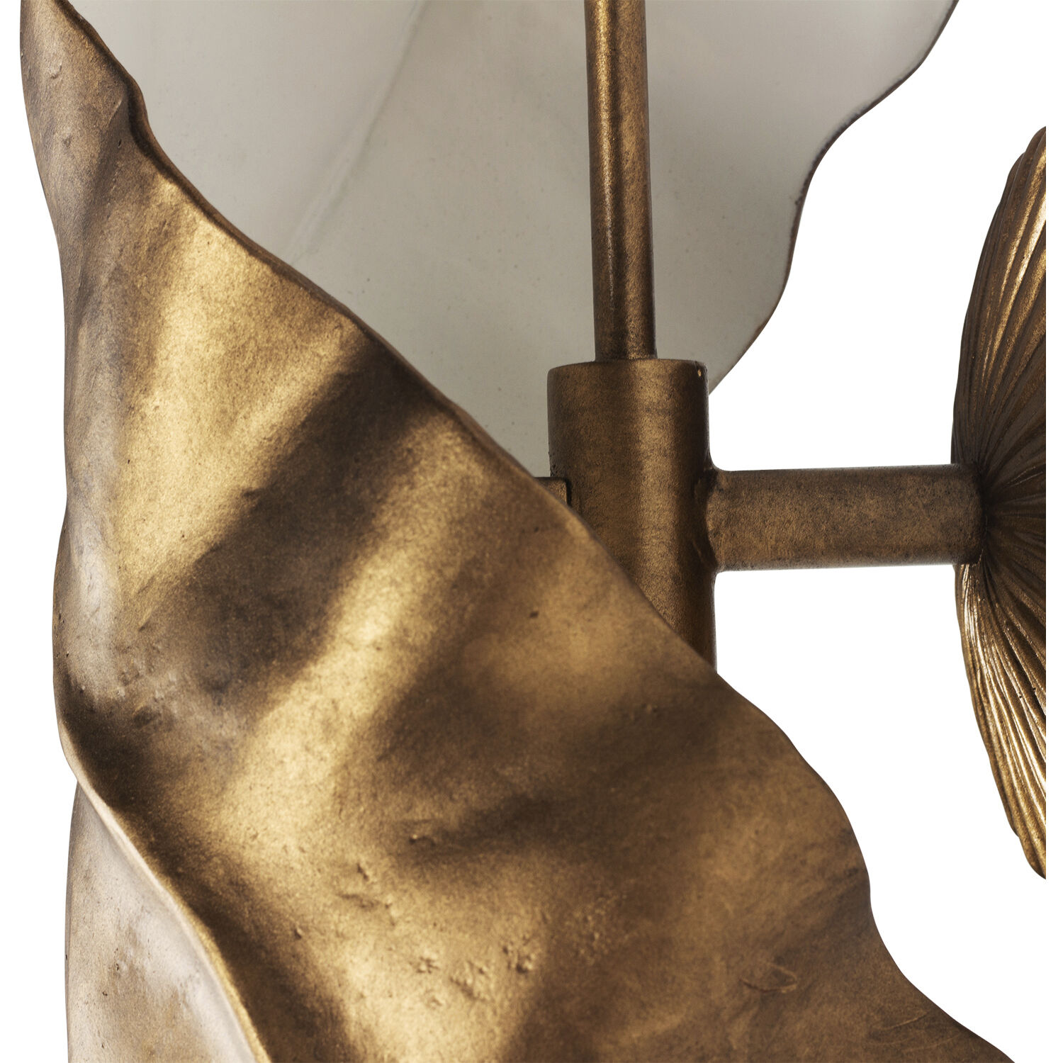 Spira Wall Sconce Wall Light in Pearlized Antique Brass With White