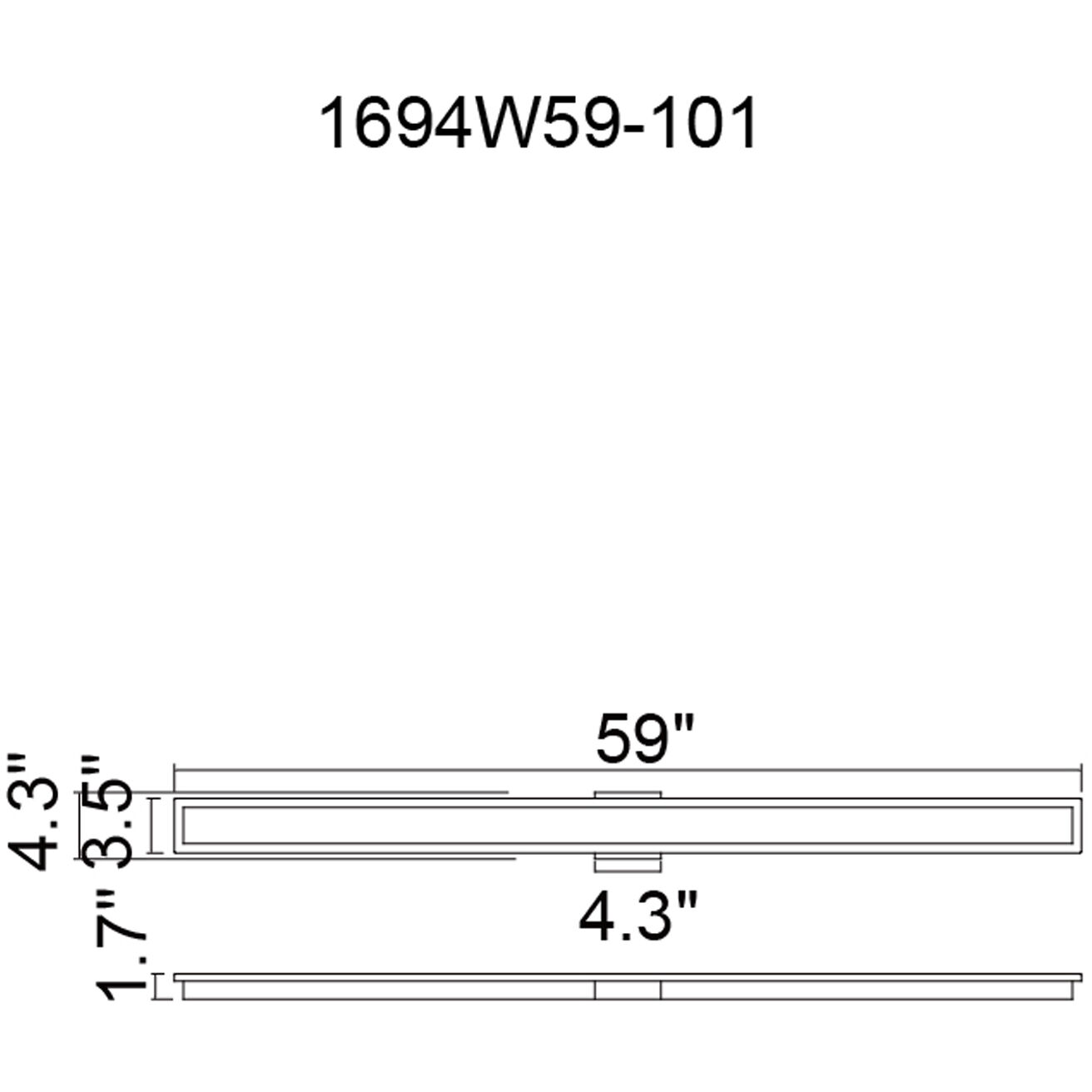Malibu LED 59 inch Black Outdoor Wall Light