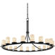 Candlearia LED 60 inch Matte Black Chandelier Ceiling Light in Cream (CandleAria), Cylinder with Melted Rim, 14700 Lm LED