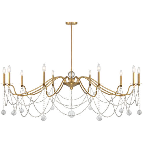 Mariposa 10 Light 60 inch Warm Brass Chandelier Ceiling Light