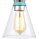 Pomfret 1 Light 6 inch Polished Chrome with Blue and Clear Mini Pendant Ceiling Light
