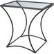 Kai 24 X 24 inch Black Forged Iron w/ Clear Tempered Glass Top Side Table