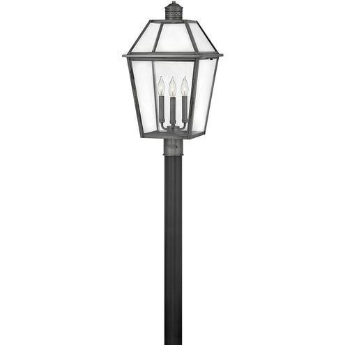 Heritage Nouvelle LED 25 inch Blackened Brass with Black Outdoor Post Mount Lantern