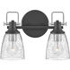 Easton 2 Light 14.5 inch Black with Chrome Vanity Light Wall Light in Black/Chrome