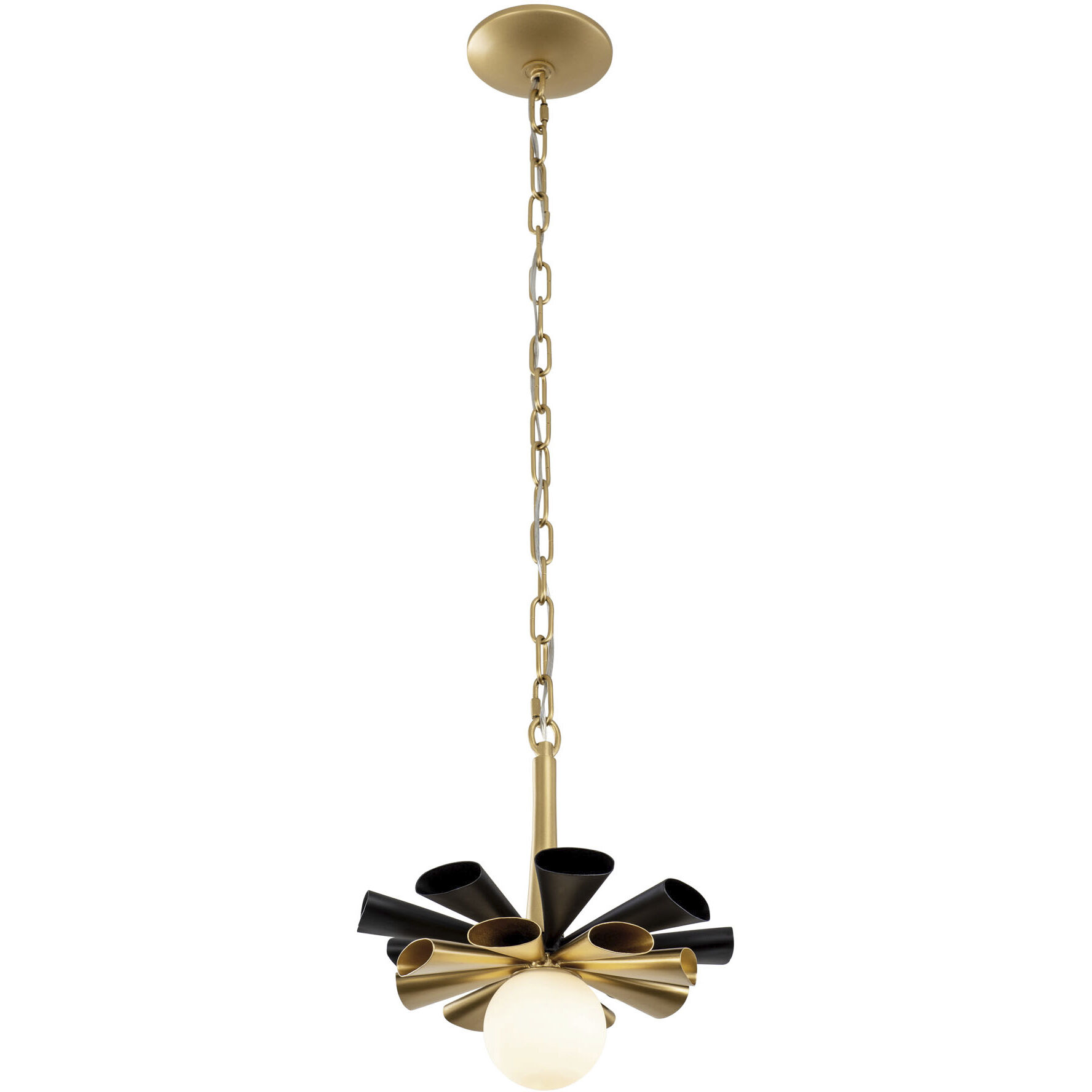 Daphne 1 Light 12.25 inch Matte Black and French Gold Pendant Ceiling Light