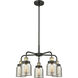Bell 5 Light 23 inch Black Antique Brass Chandelier Ceiling Light