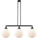 Franklin Restoration XX-Large Beacon 3 Light 44 inch Matte Black Island Light Ceiling Light in Matte White Glass, Franklin Restoration