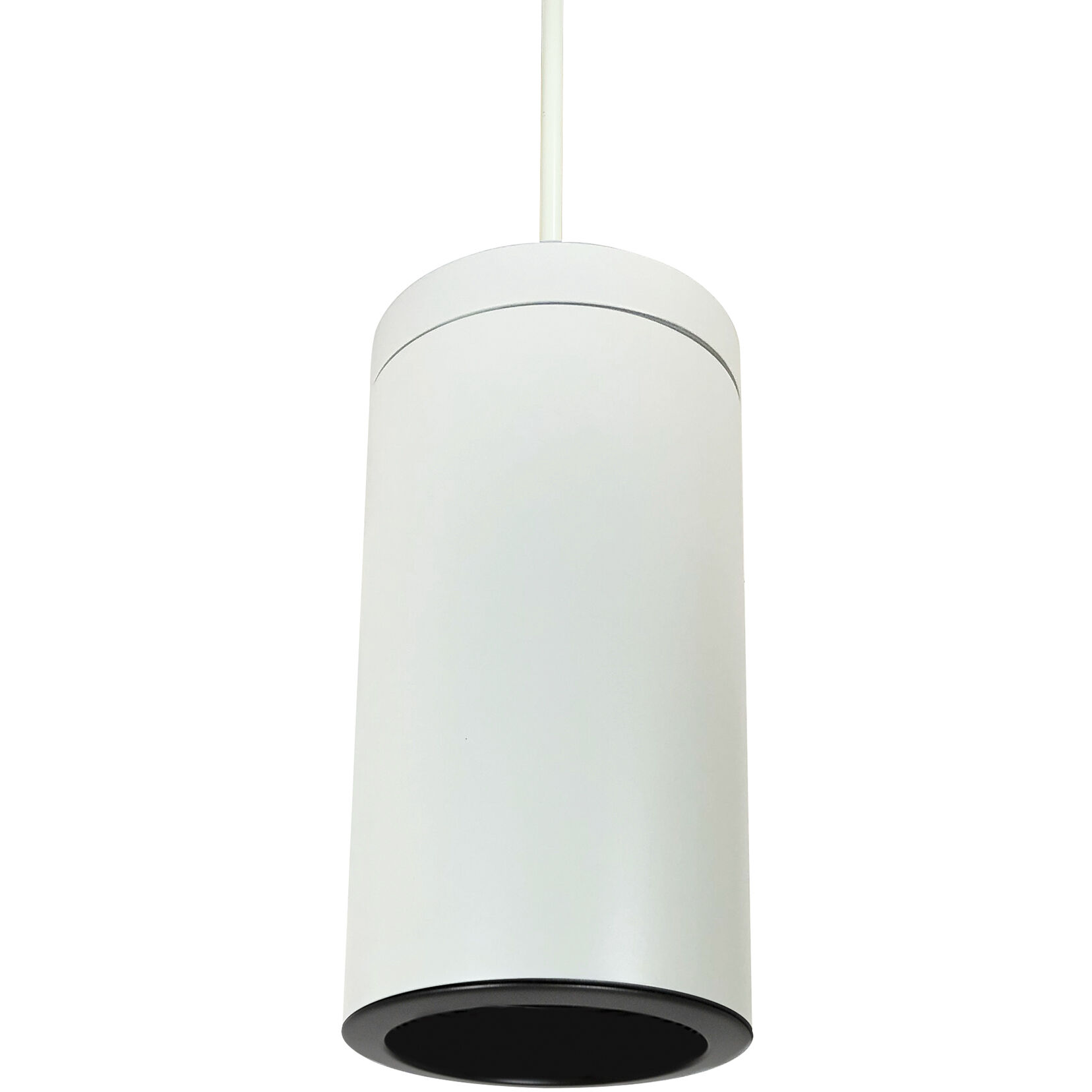 Line Voltage 1 Light 8 inch Black with Black and White Pendant Mount Cylinder Ceiling Light in Black / Black / White