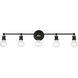 Lansdale 5 Light 34 inch Black with Brushed Nickel Accents Vanity Sconce Wall Light, Large