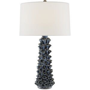 Sunken 31.5 inch 150 watt Blue Drip Glaze Table Lamp Portable Light