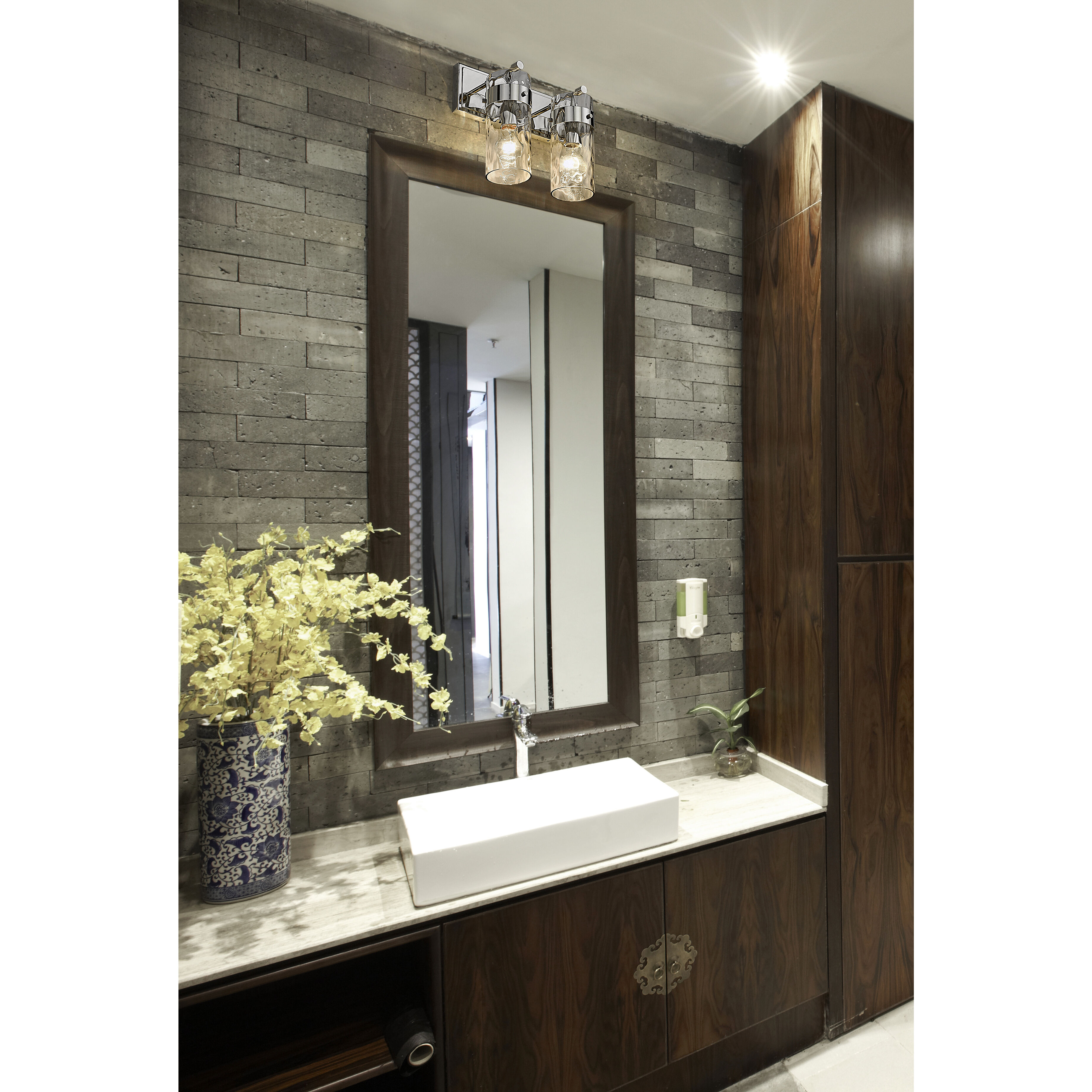 Fontaine 2 Light 14 inch Polished Nickel Vanity Wall Light