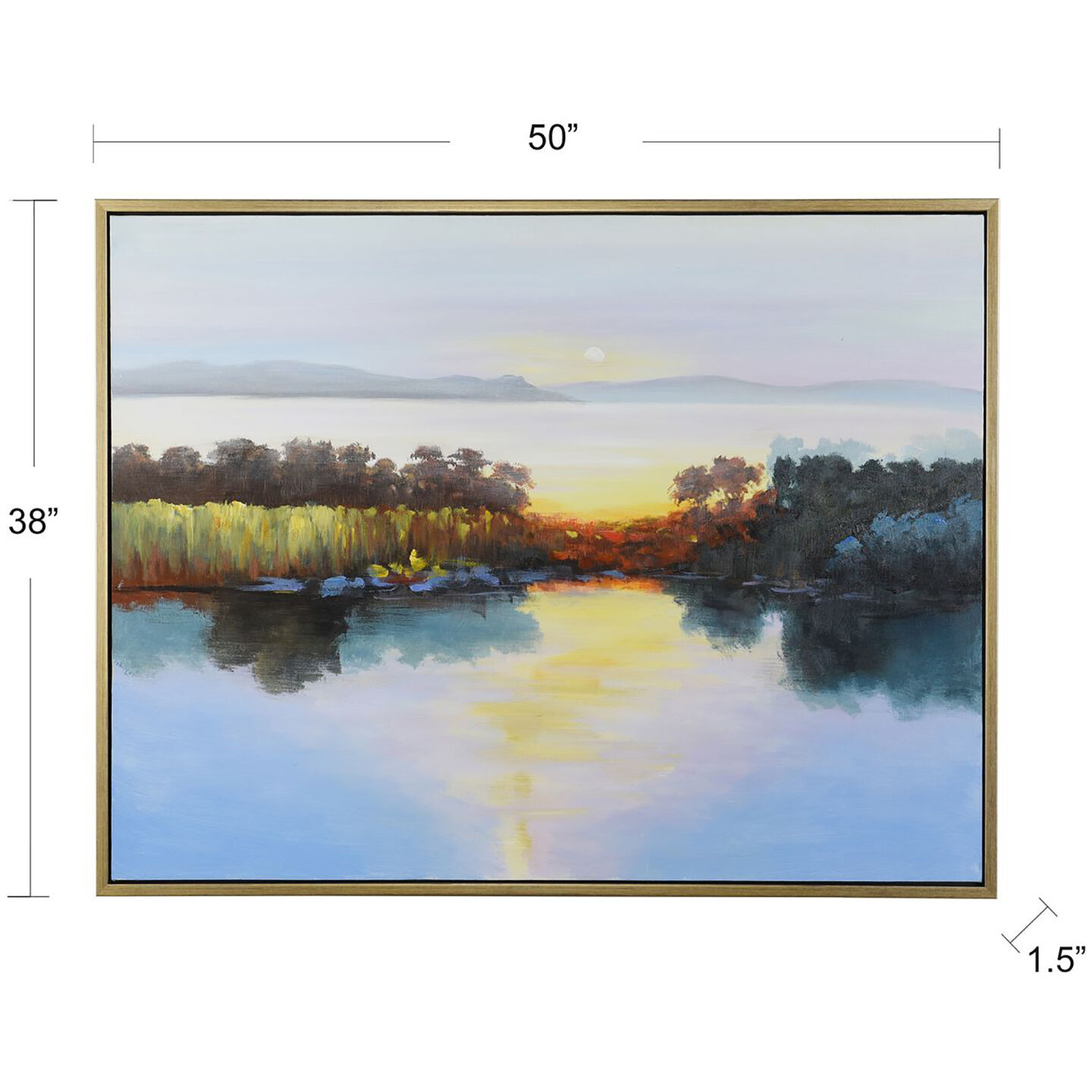 Cameron Blue and Green and Yellow and Multicolor and Gold Frame Wall Art