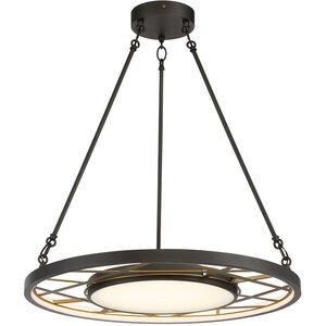 Tribeca LED 28 inch Smoked Iron And Soft Brass Pendant Ceiling Light