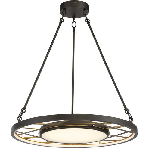 Tribeca LED 28 inch Smoked Iron And Soft Brass Pendant Ceiling Light