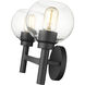 Sutton 2 Light 15.75 inch Matte Black Vanity Wall Light