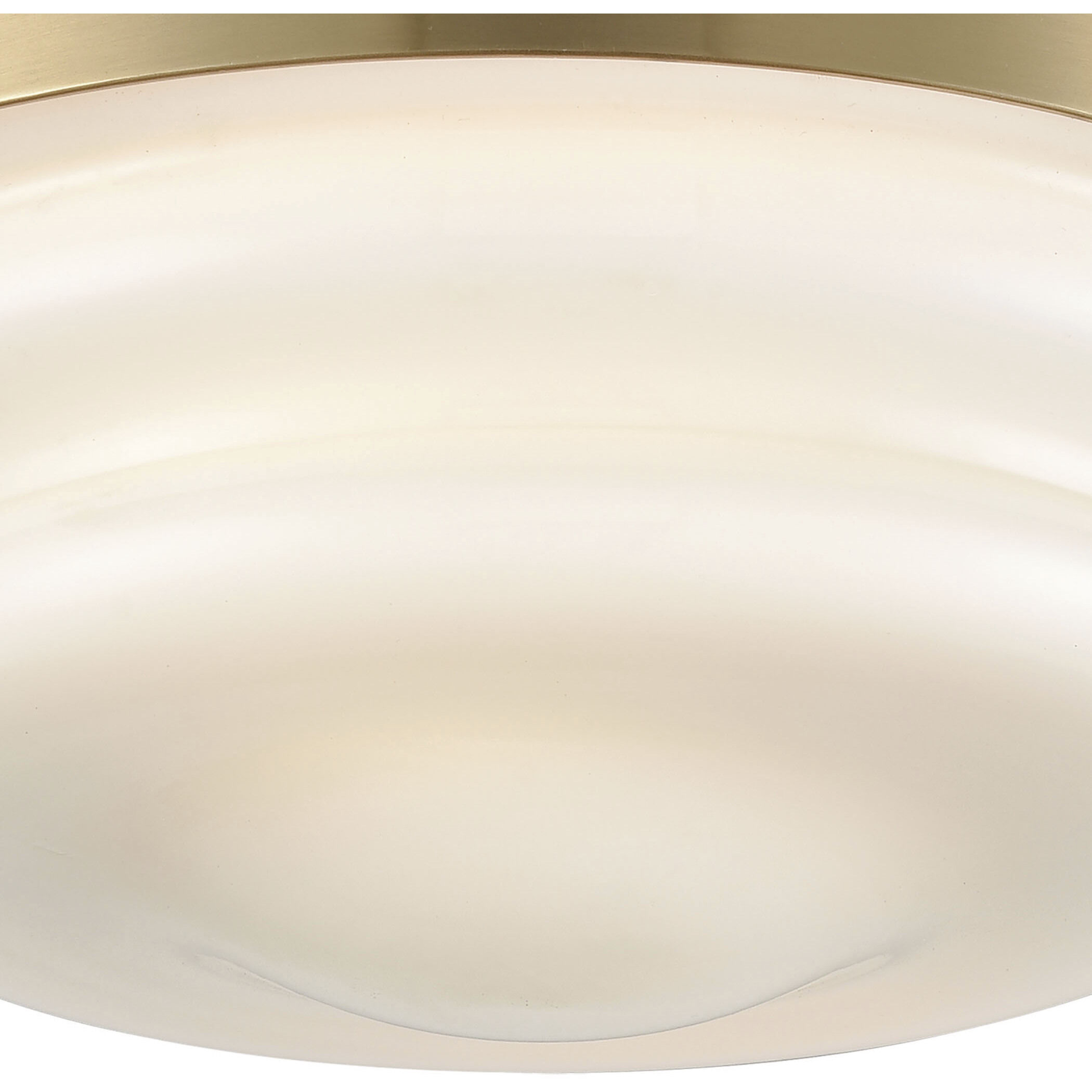 Riley 2 Light 12 inch Satin Brass with White Flush Mount Ceiling Light