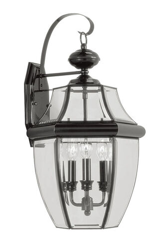 Monterey 3 Light 23 inch Black Outdoor Wall Lantern