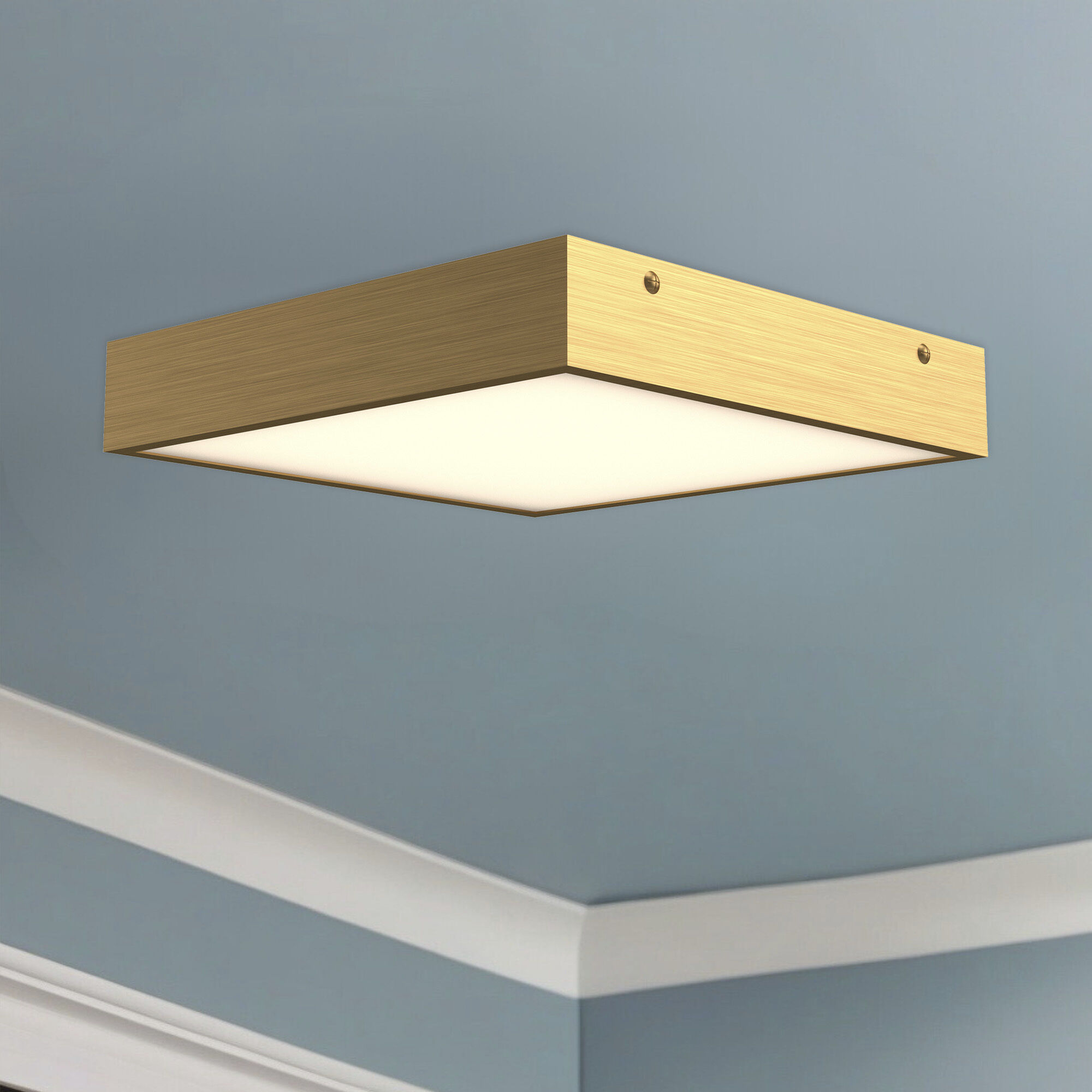 Alora Mood Sydney LED 14.25 inch Aged Gold Flush Mount Ceiling Light