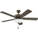 Metro Illuminated 52 inch Metallic Matte Bronze with Walnut, Metallic Matte Bronze Blades Fan