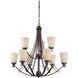 Wright 9 Light 33 inch Espresso Chandelier Ceiling Light