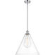 Ballston Cone 1 Light 16 inch Polished Chrome Pendant Ceiling Light in Clear Glass