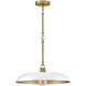 Sadie 1 Light 18 inch Lacquered Brass with Chalk White Pendant Ceiling Light