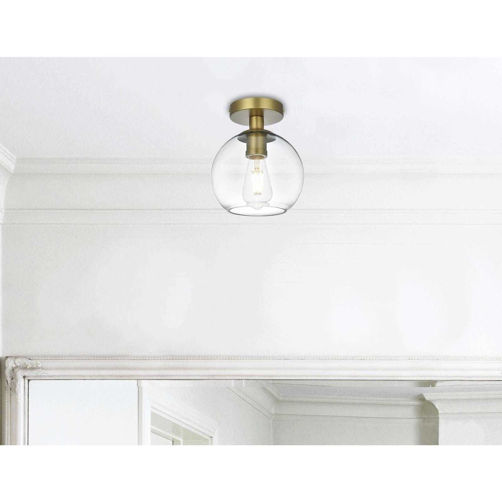 Baxter 1 Light 8 inch Satin Gold Flush Mount Ceiling Light