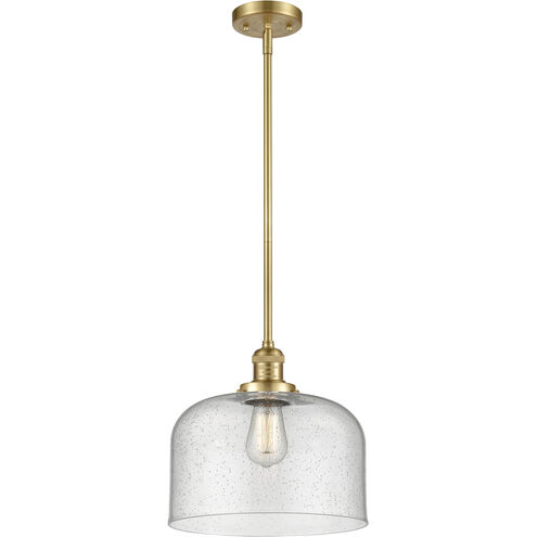 Franklin Restoration Bell 1 Light 12 inch Satin Gold Mini Pendant Ceiling Light in Incandescent, Seedy, Franklin Restoration