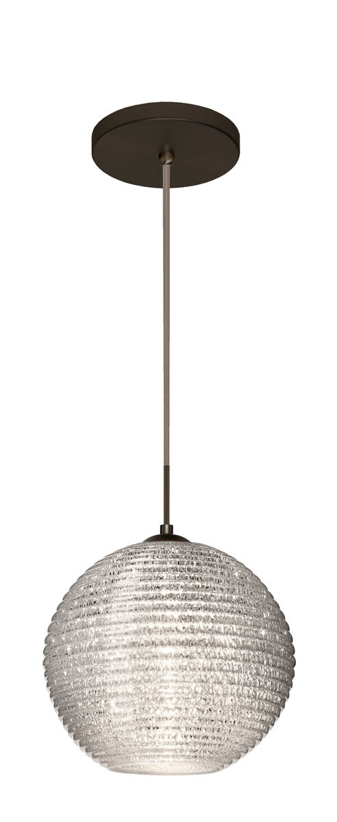 Kristall 8 1 Light Bronze Pendant Ceiling Light in Incandescent, Glitter Glass