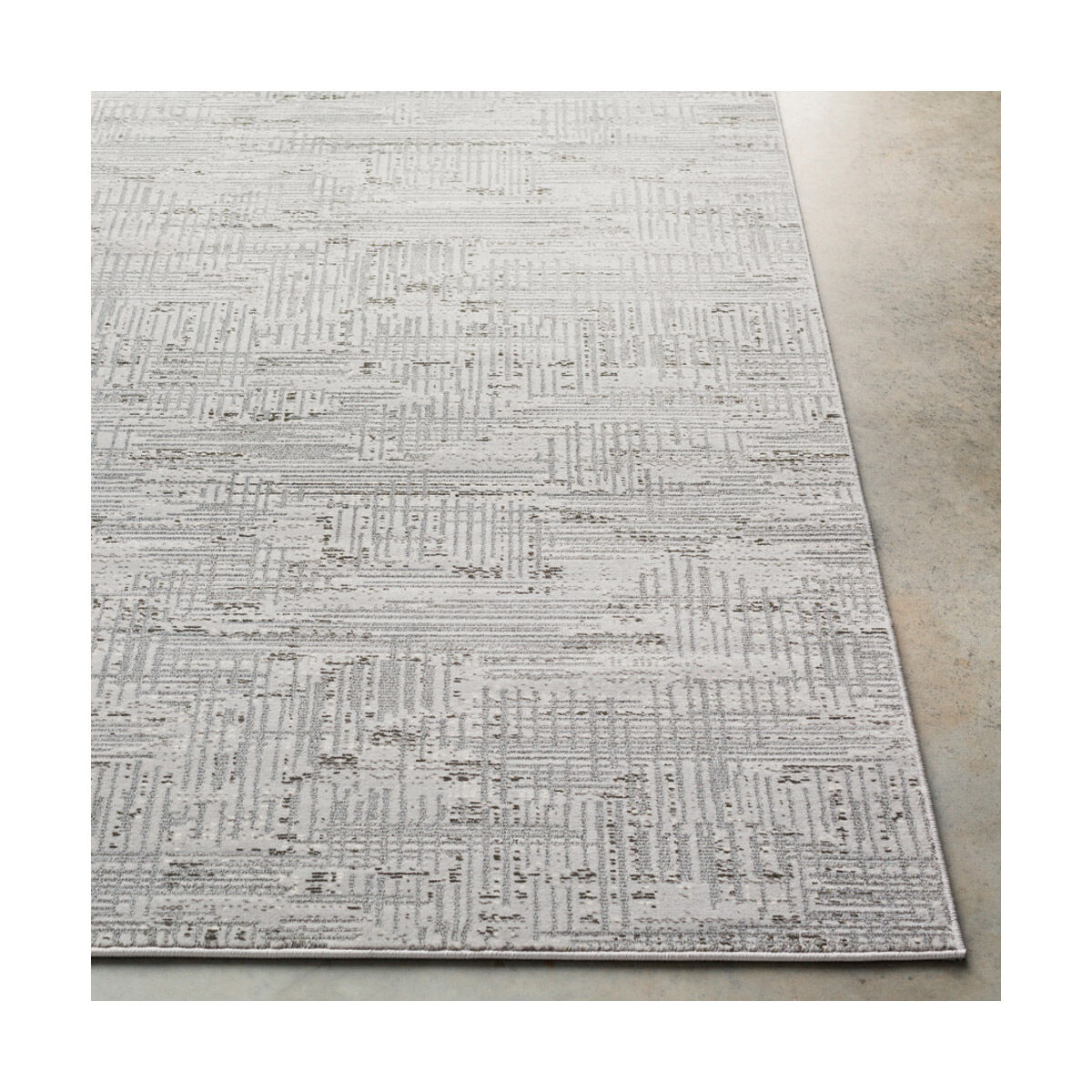 Amadeo 87 X 63 inch Light Gray/Cream/Medium Gray/Dark Brown Rugs, Polypropylene and Polyester