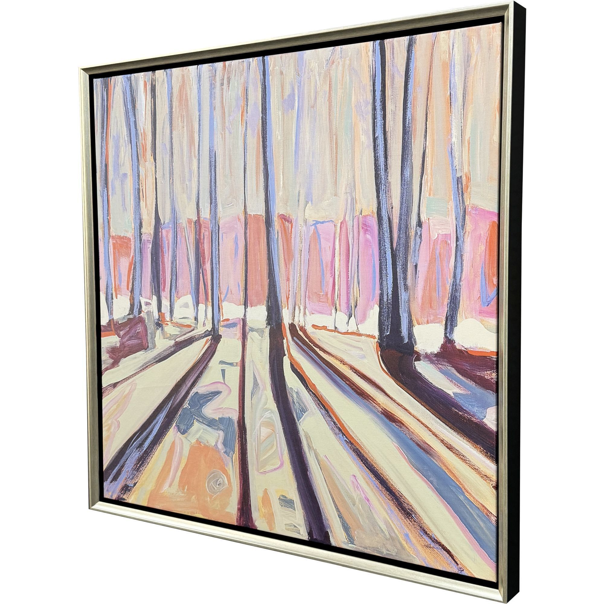 Woodland Reflections Pink and Orange and Red and Blue Canvas