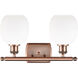 Ballston Belfast LED 16 inch Antique Copper Bath Vanity Light Wall Light in Matte White Glass, Ballston